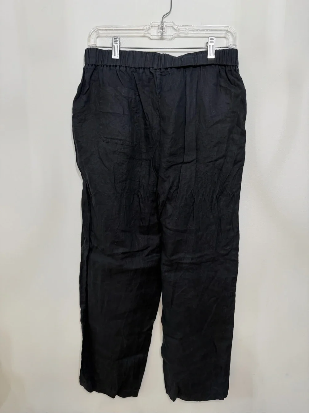 Quince 100% European Linen Pull On Pants Black Summer Straight Leg Women’s M